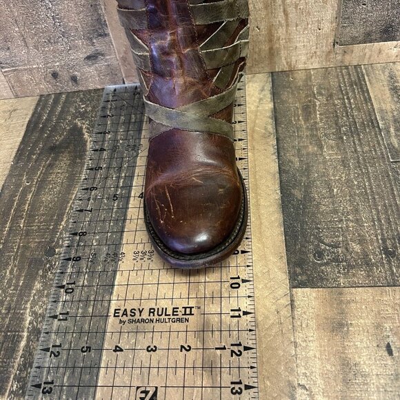 Freebird by Steven Sammi Ankle Strappy Brown Boots Booties Womens 8 - Picture 4 of 12